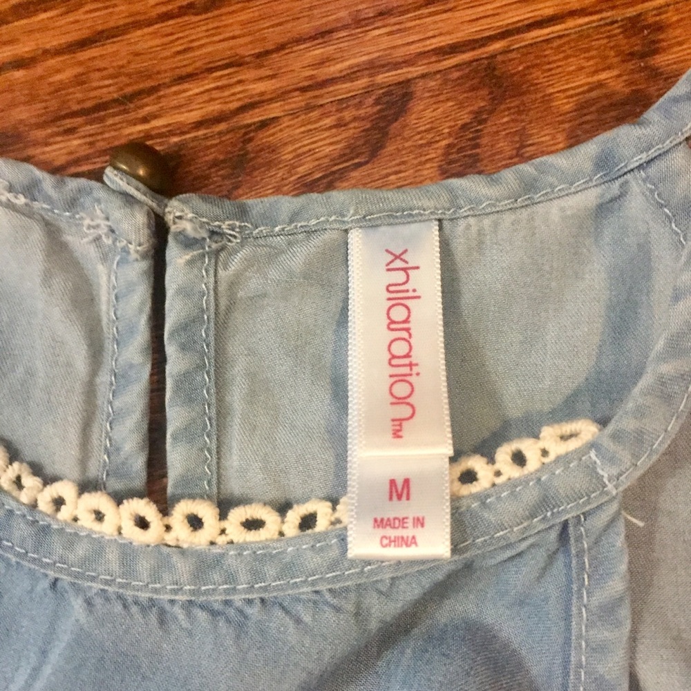 Beautiful blue and white boho tank top - Picture 2 of 3